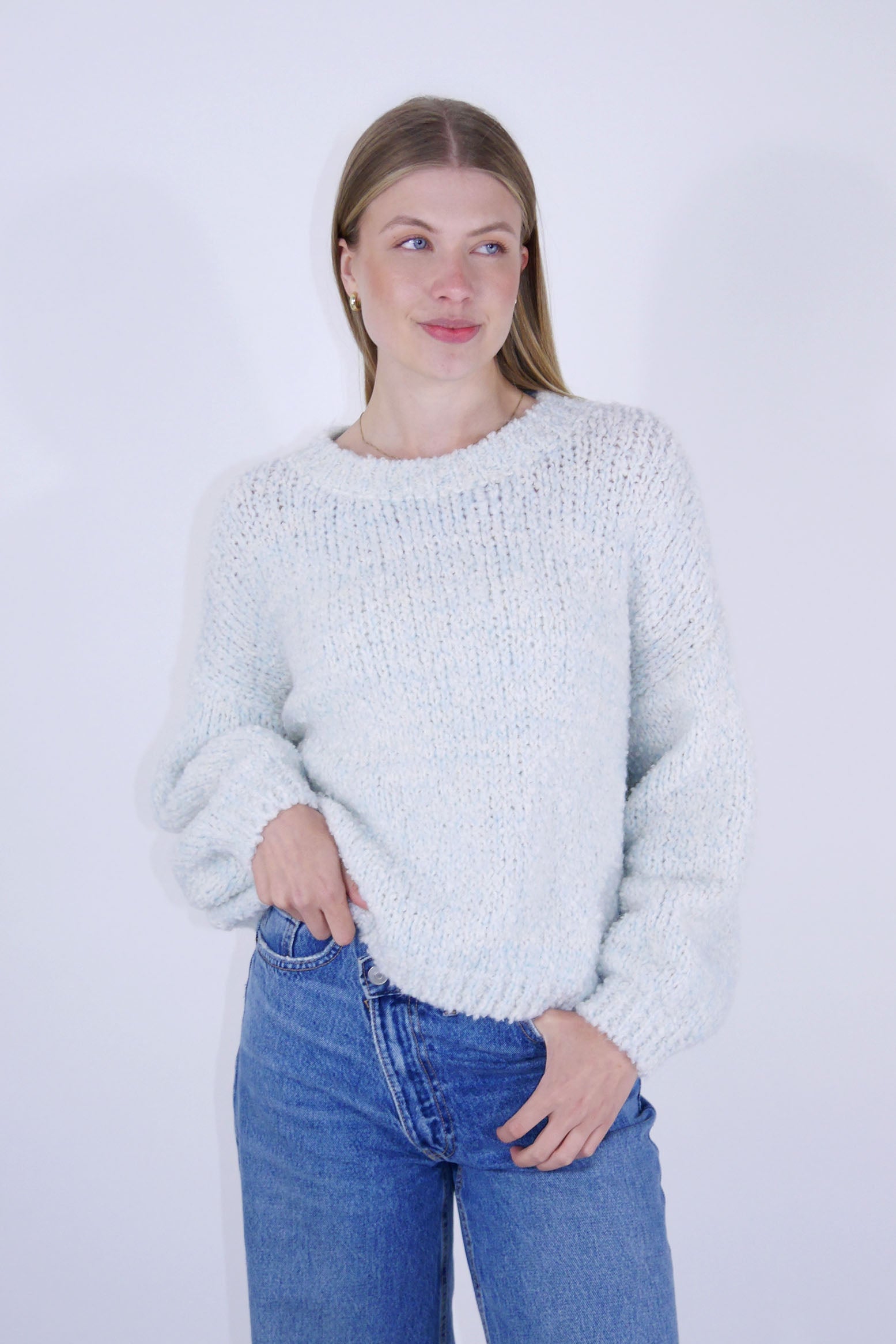 Pullover "Plüsch" - Hellblau