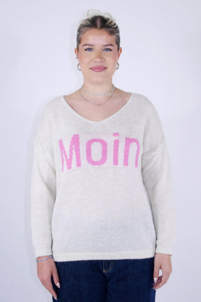 Pullover "Moin" - Beige/Pink