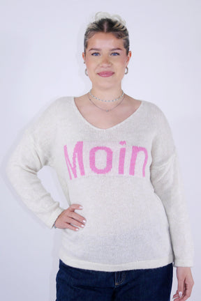 Pullover "Moin" - Beige/Pink