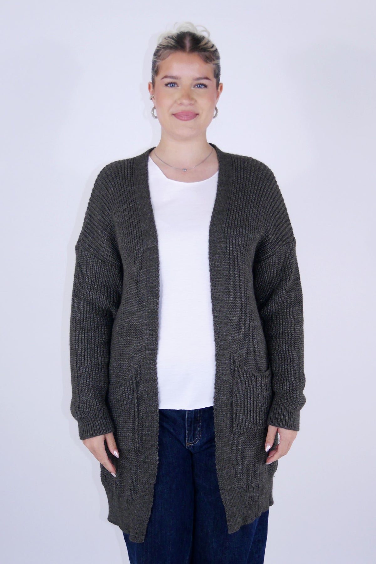 Flair - Strickjacke in trendigem Dunkelgrau