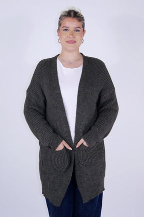 Flair - Strickjacke in trendigem Dunkelgrau