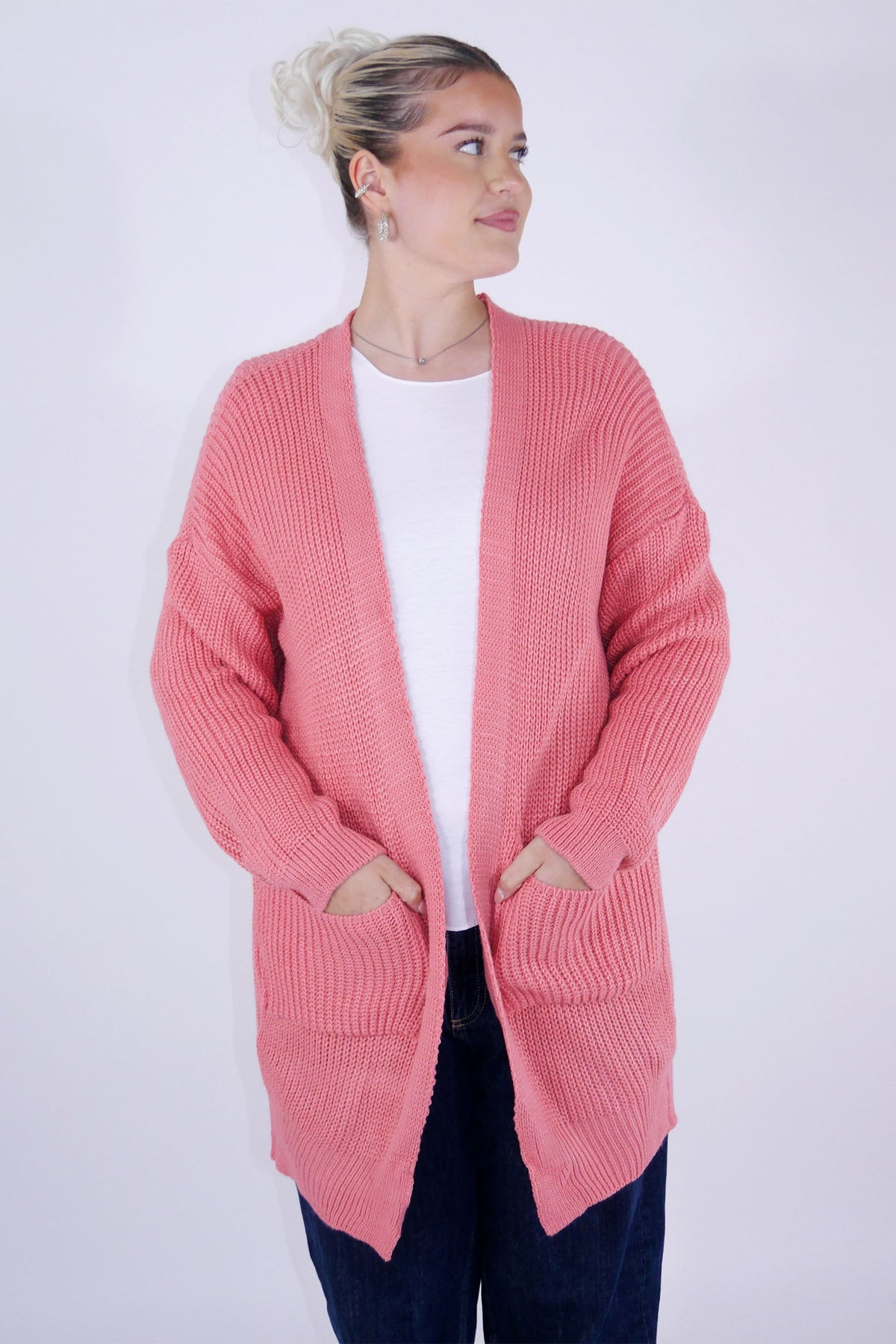 Flair - Strickjacke in trendigem Altrosa