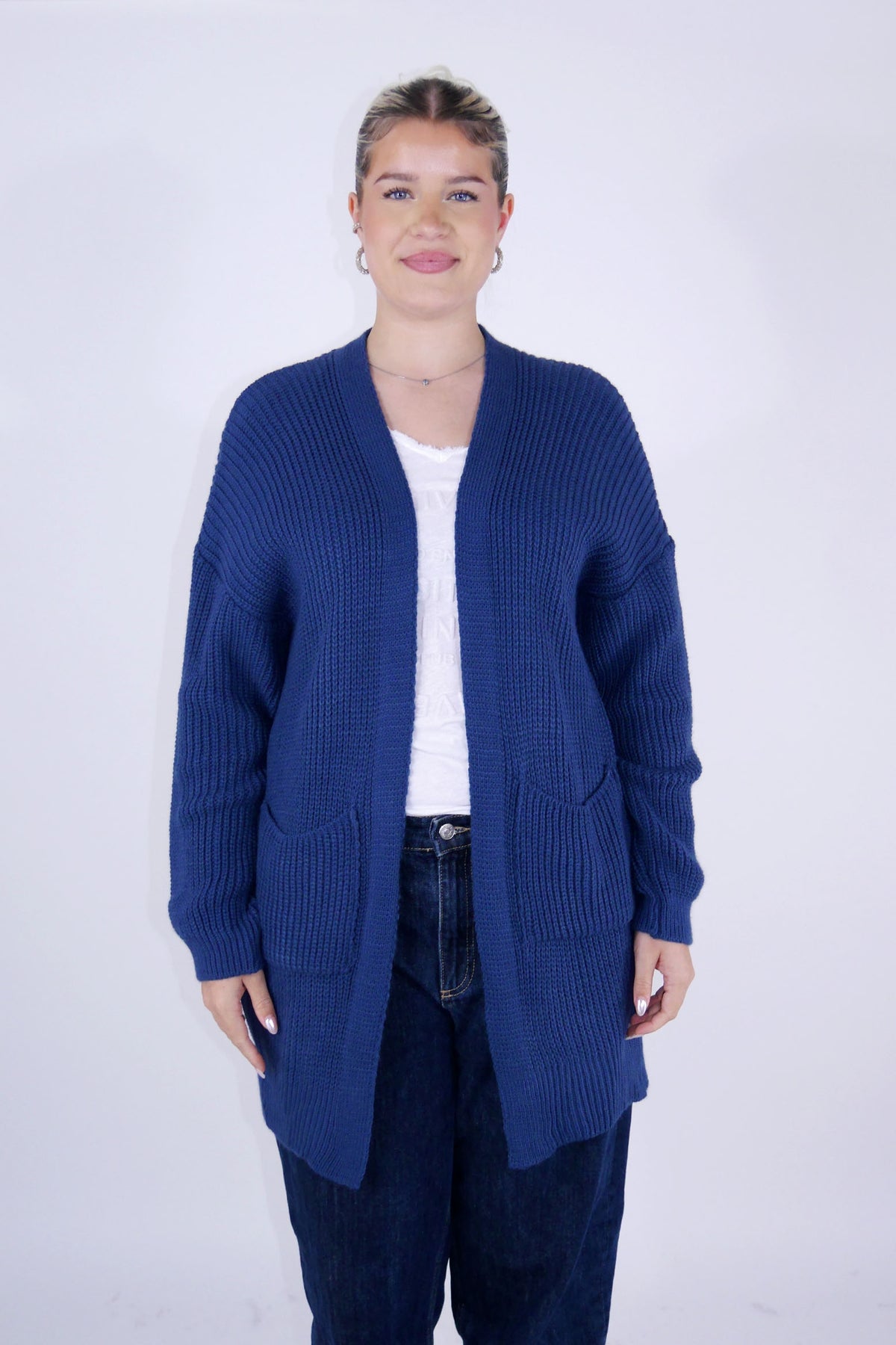 Flair - Strickjacke in trendigem Neonfarbton - Royalblau