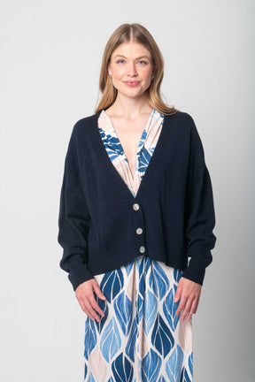 Lisa Style - Weicher Strick Cardigan - Dunkelblau