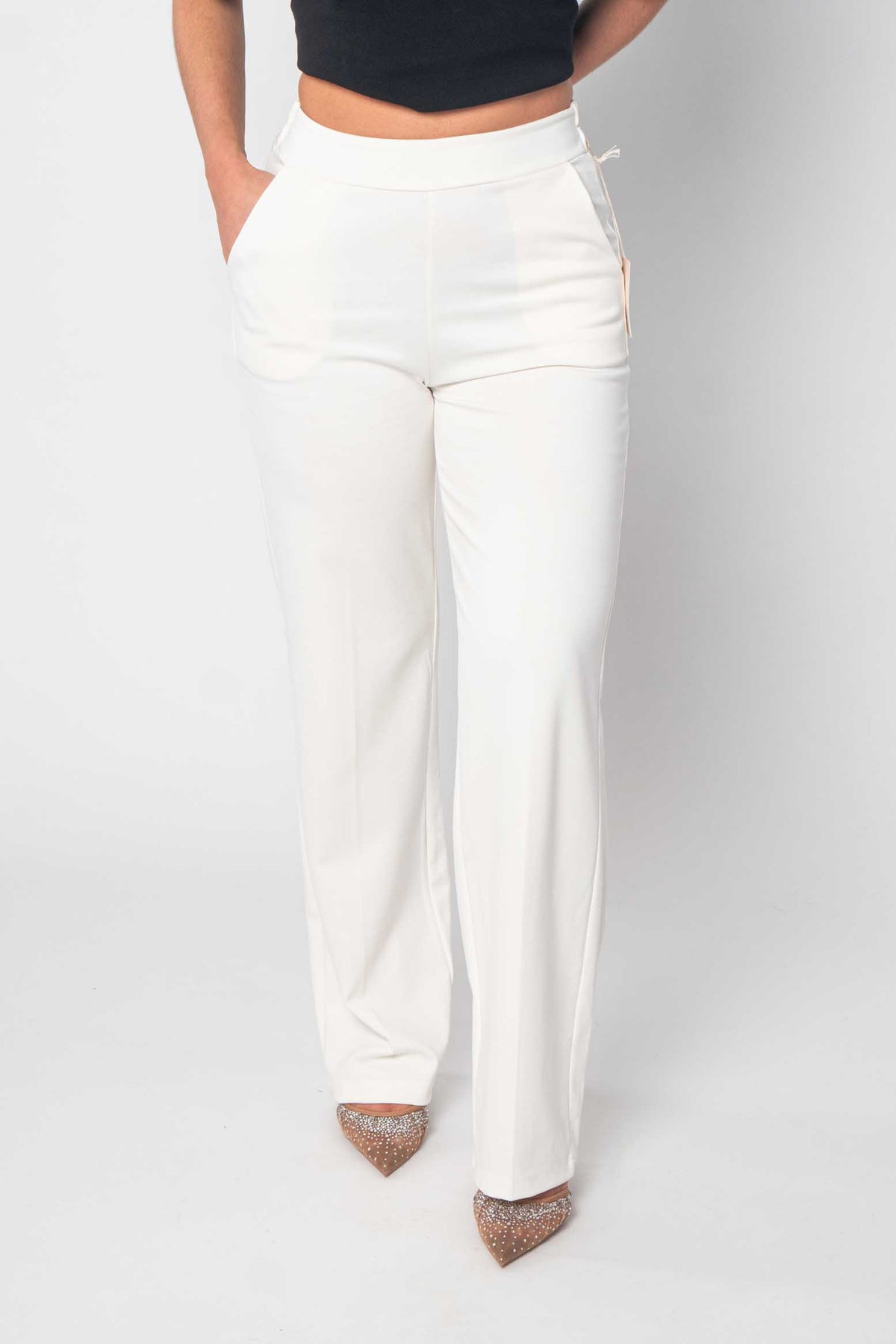 Comfort Hose ausgestellt - Weiß/Creme