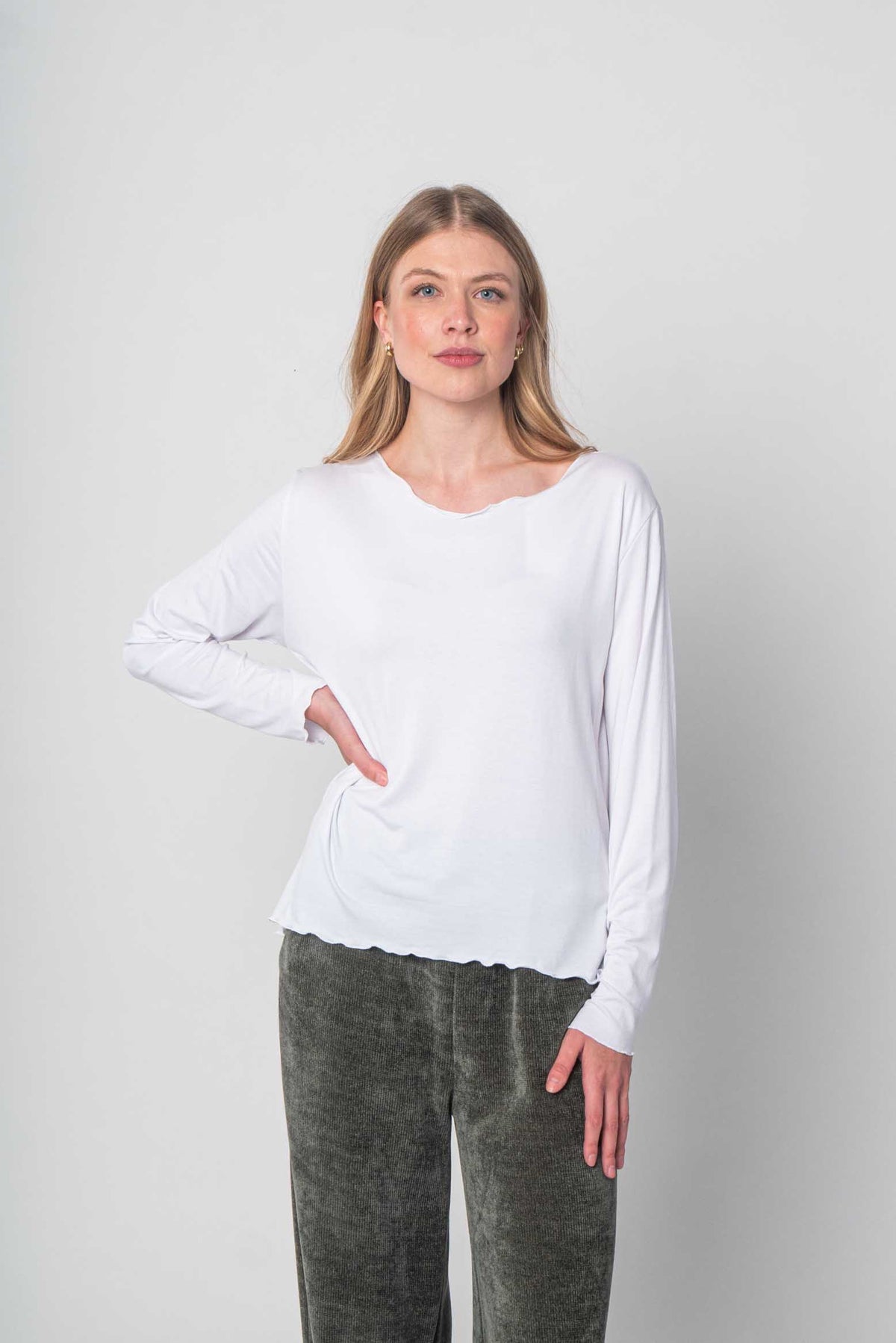 Langarmshirt "Sommer" - Weiß