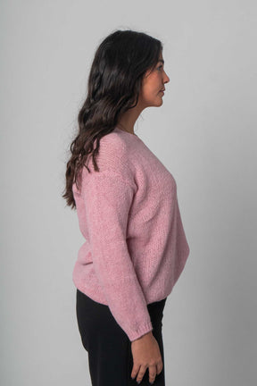 Flair - Strick Pullover mit V-Ausschnitt - Rosa
