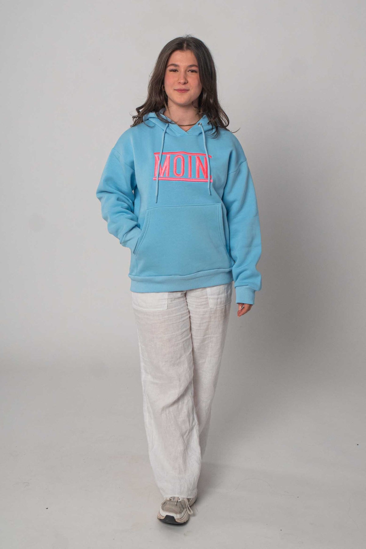 Basic Moin Hoodie/Sweatshirt - Hellblau/Pink