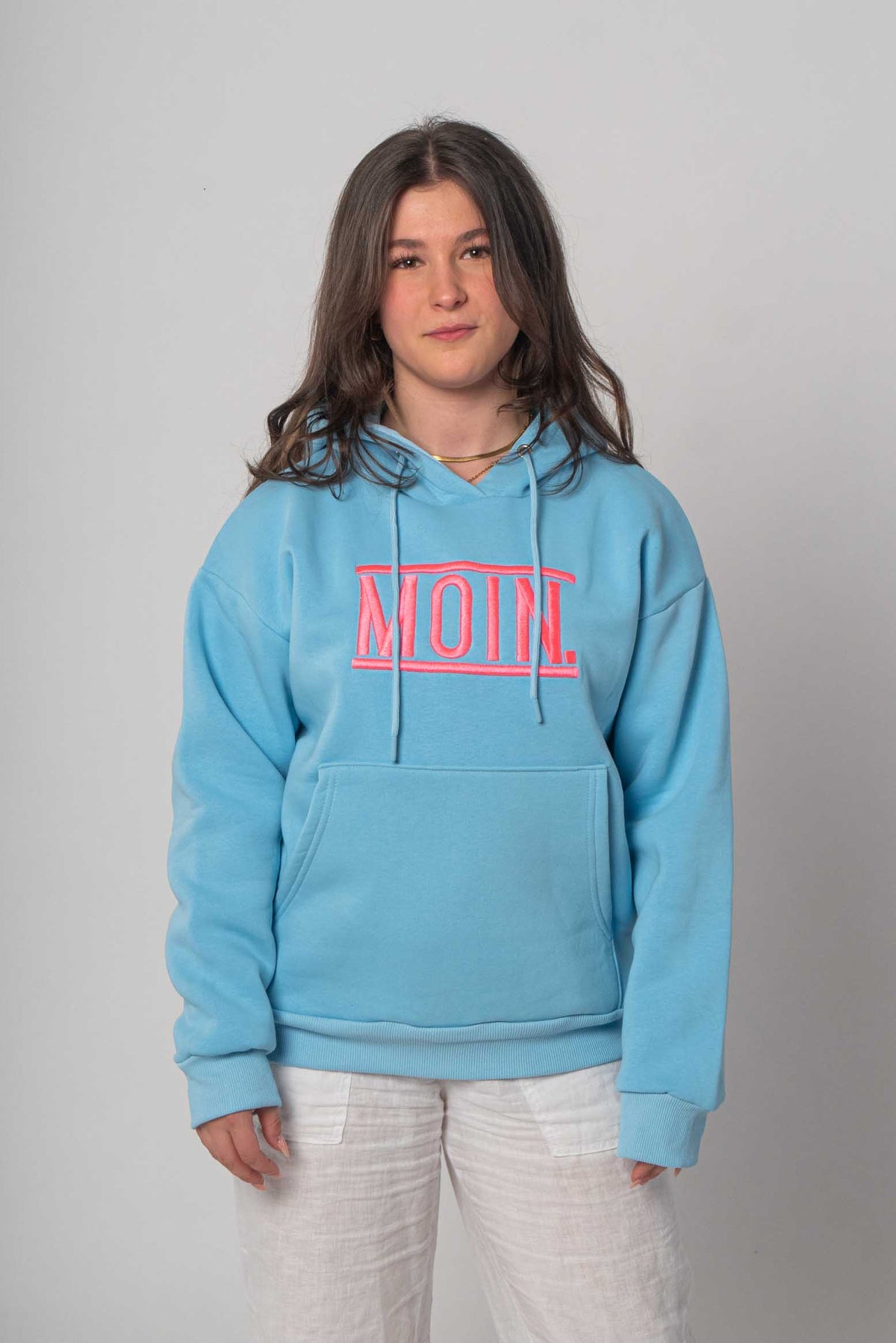 Basic Moin Hoodie/Sweatshirt - Hellblau/Pink
