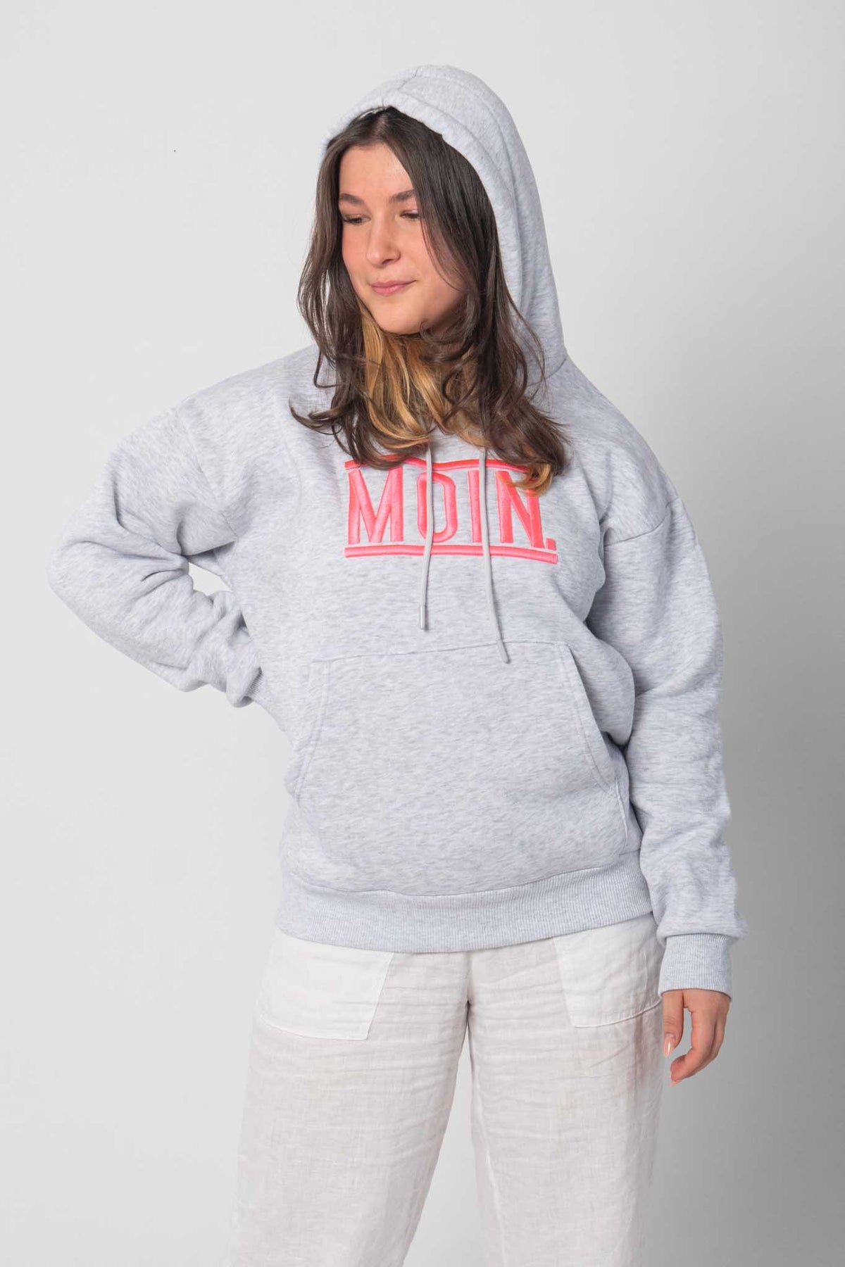 Basic Moin Hoodie/Sweatshirt - Grau/Pink