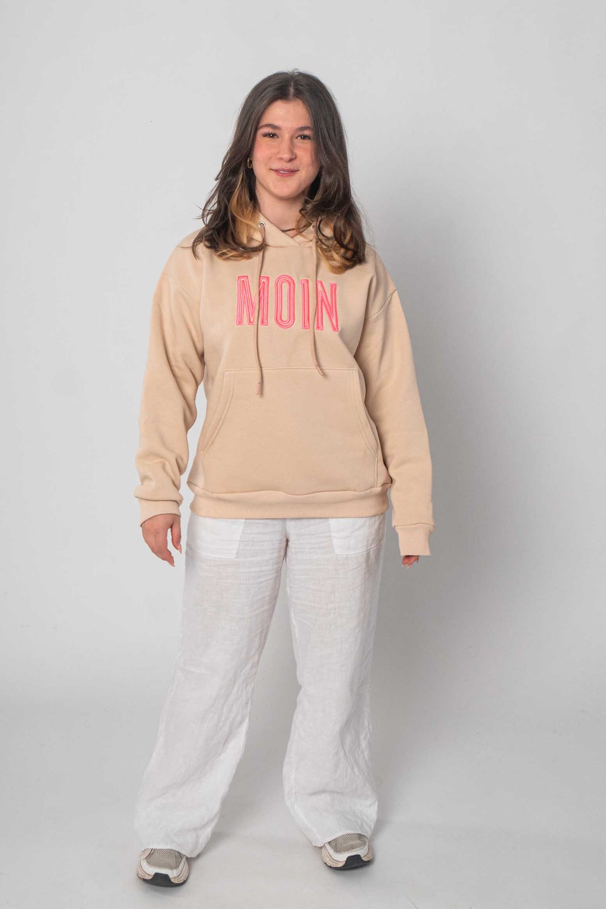 Basic Moin Hoodie/Sweatshirt - Beige/Pink