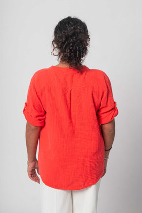 Natürliche Musselin-Bluse - Orange