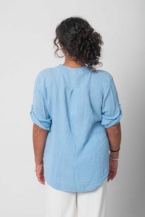 Flair - Natürliche Musselin-Bluse - Hellblau