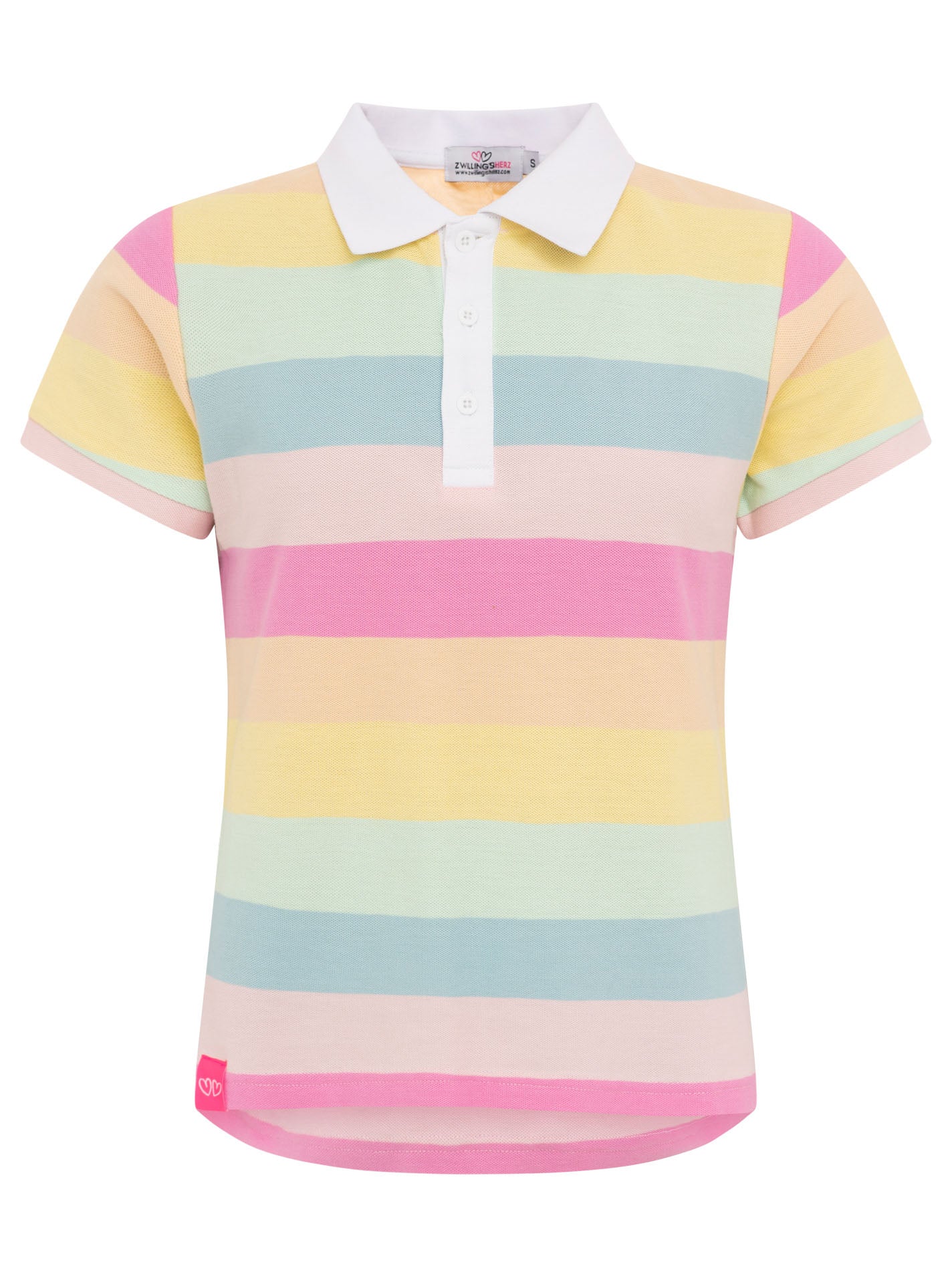 Zwillingsherz - Poloshirt "Rainbow"- Bunt
