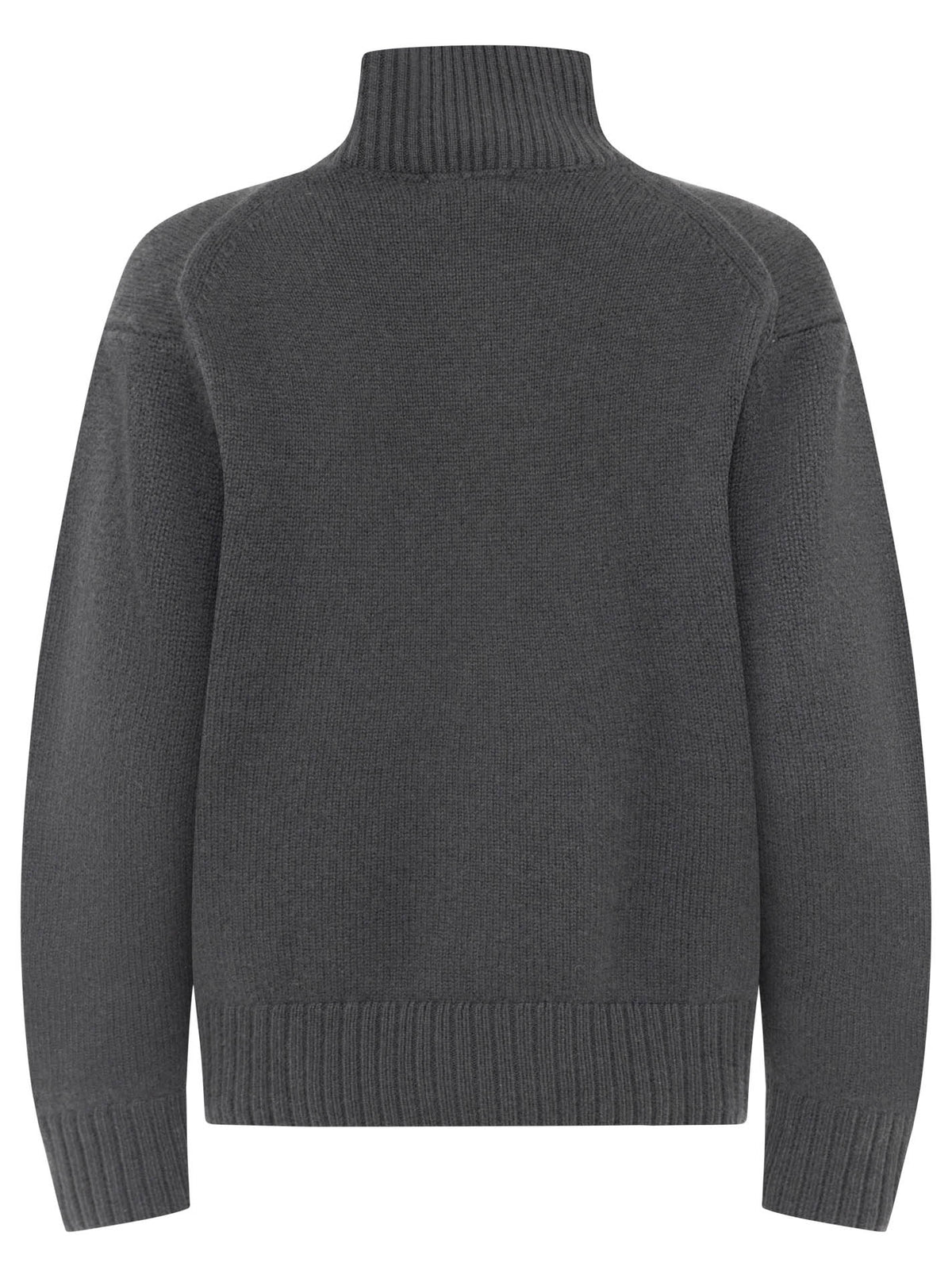 Zwillingsherz - Kaschmir Pullover Stehkragen Bold (100% Cashmere) - Dunkelgrau