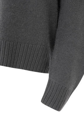 Zwillingsherz - Kaschmir Pullover Stehkragen Bold (100% Cashmere) - Dunkelgrau