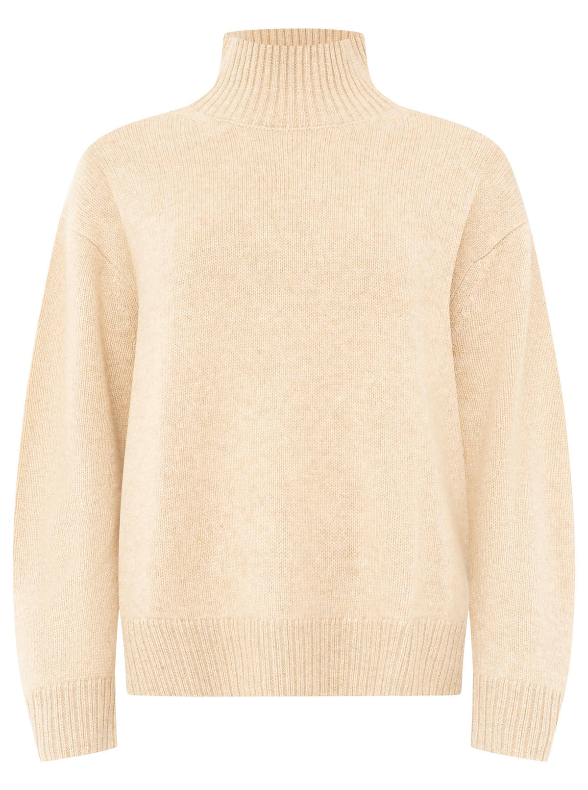 Zwillingsherz - Kaschmir Pullover Stehkragen Bold (100% Cashmere) - Hellbeige