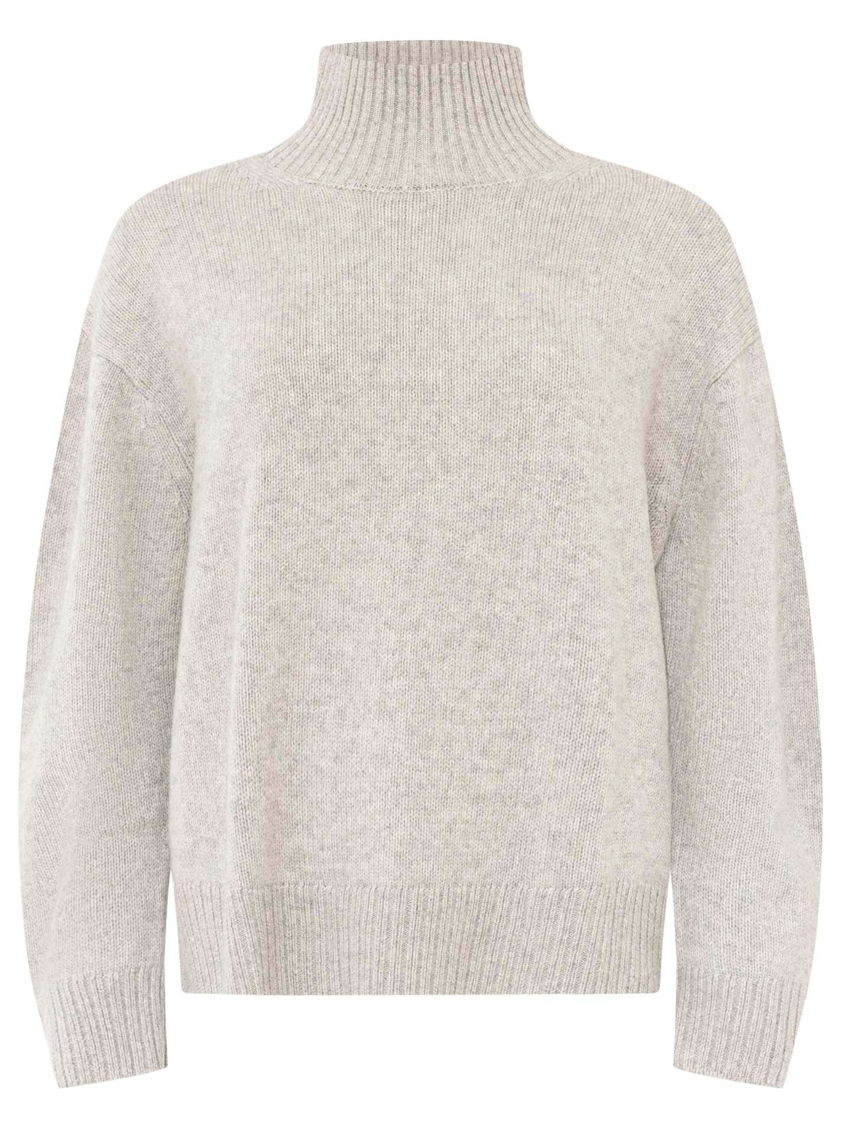 Zwillingsherz - Kaschmir Pullover Stehkragen Bold (100% Cashmere) - Hellgrau