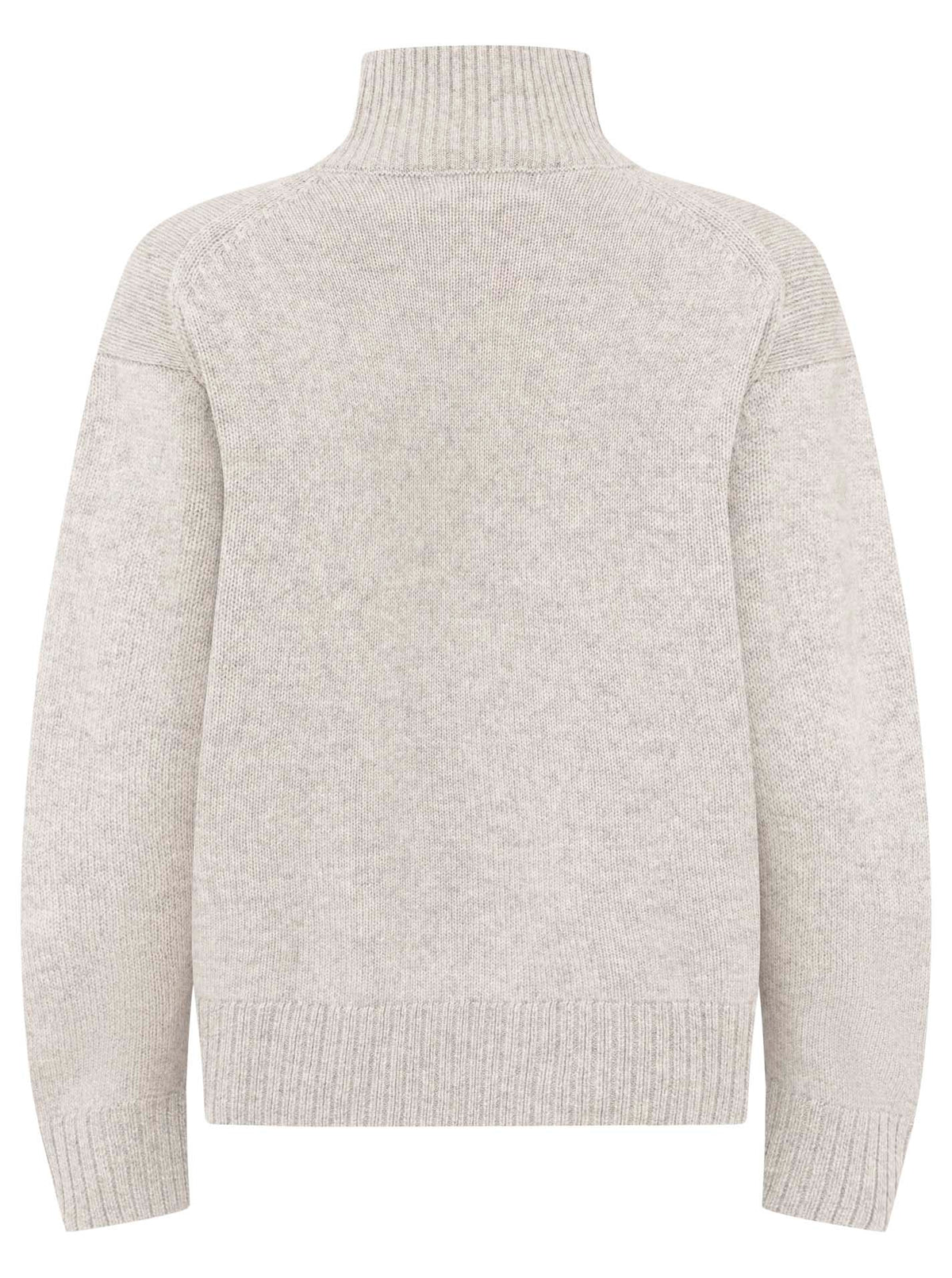 Zwillingsherz - Kaschmir Pullover Stehkragen Bold (100% Cashmere) - Hellgrau