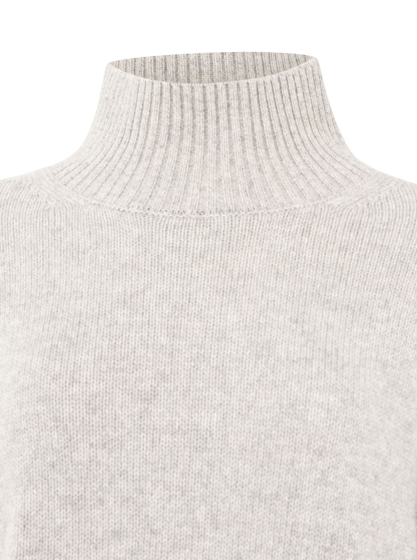 Zwillingsherz - Kaschmir Pullover Stehkragen Bold (100% Cashmere) - Hellgrau