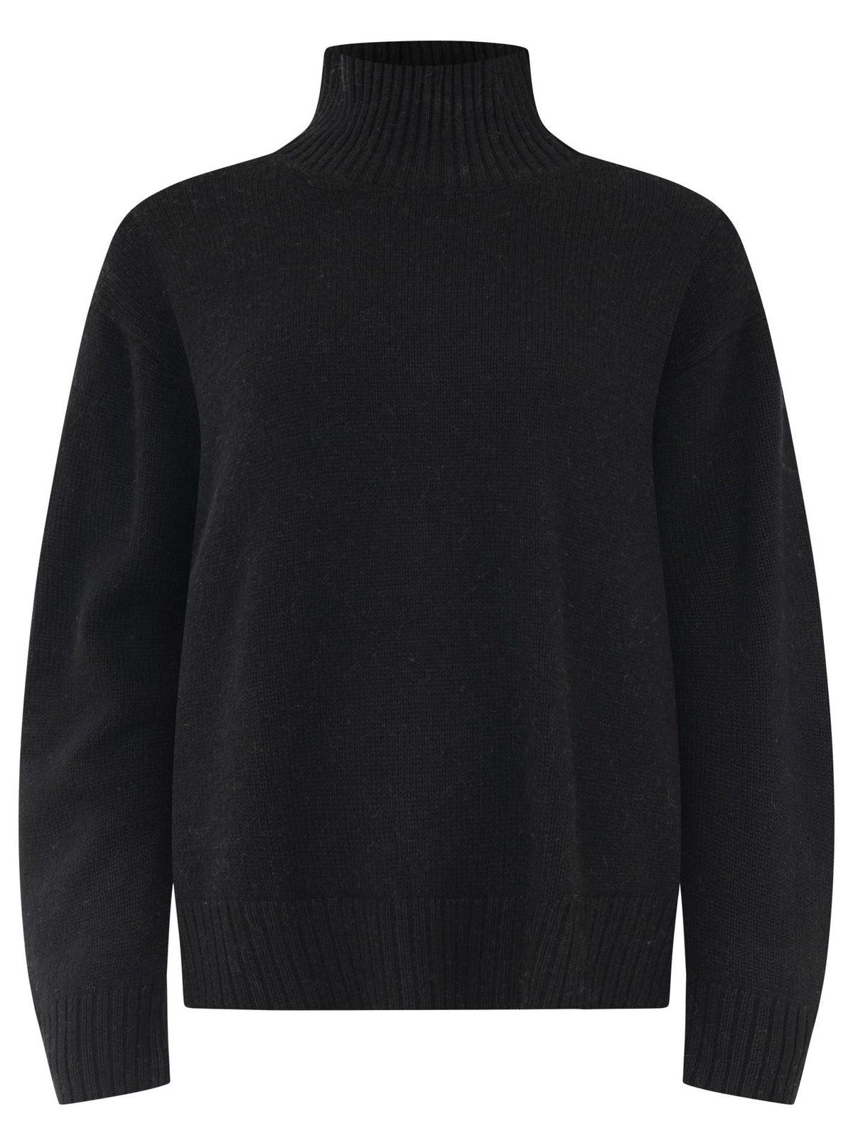 Zwillingsherz - Kaschmir Pullover Stehkragen Bold (100% Cashmere) - Schwarz
