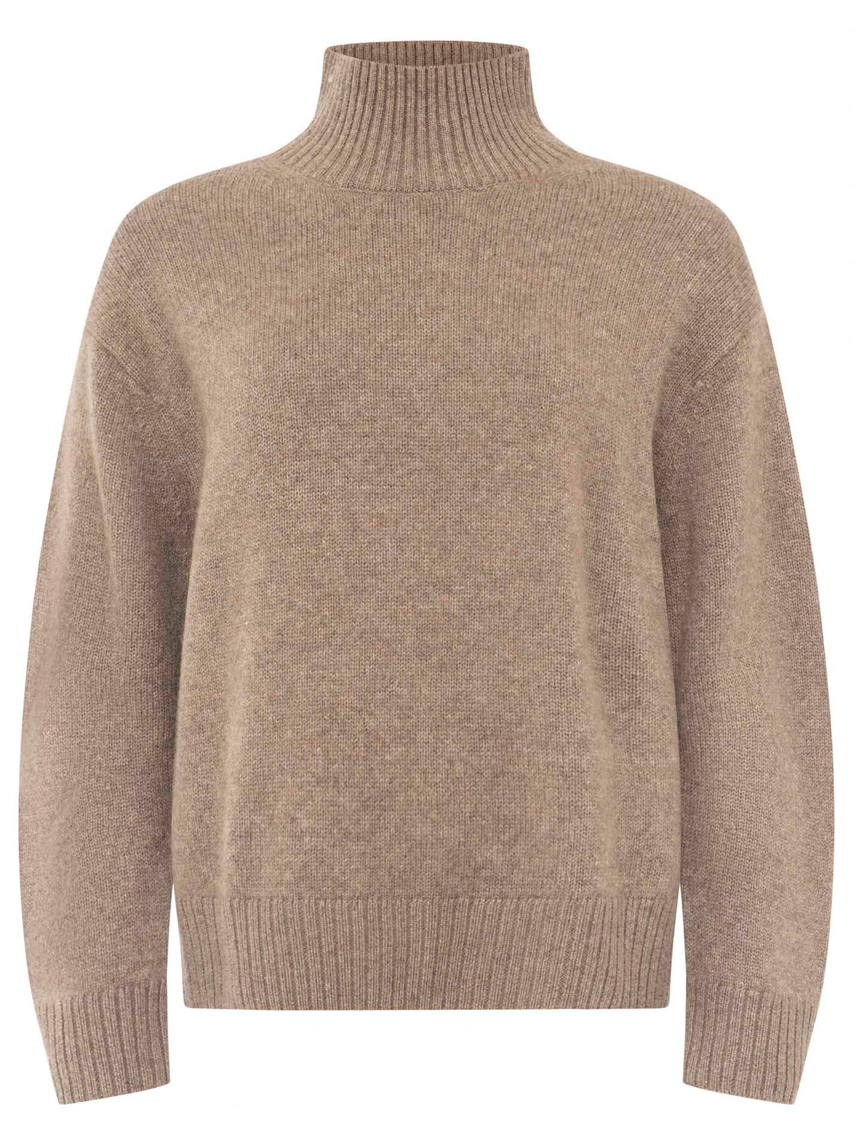 Zwillingsherz - Kaschmir Pullover Stehkragen Bold (100% Cashmere) - Taupe