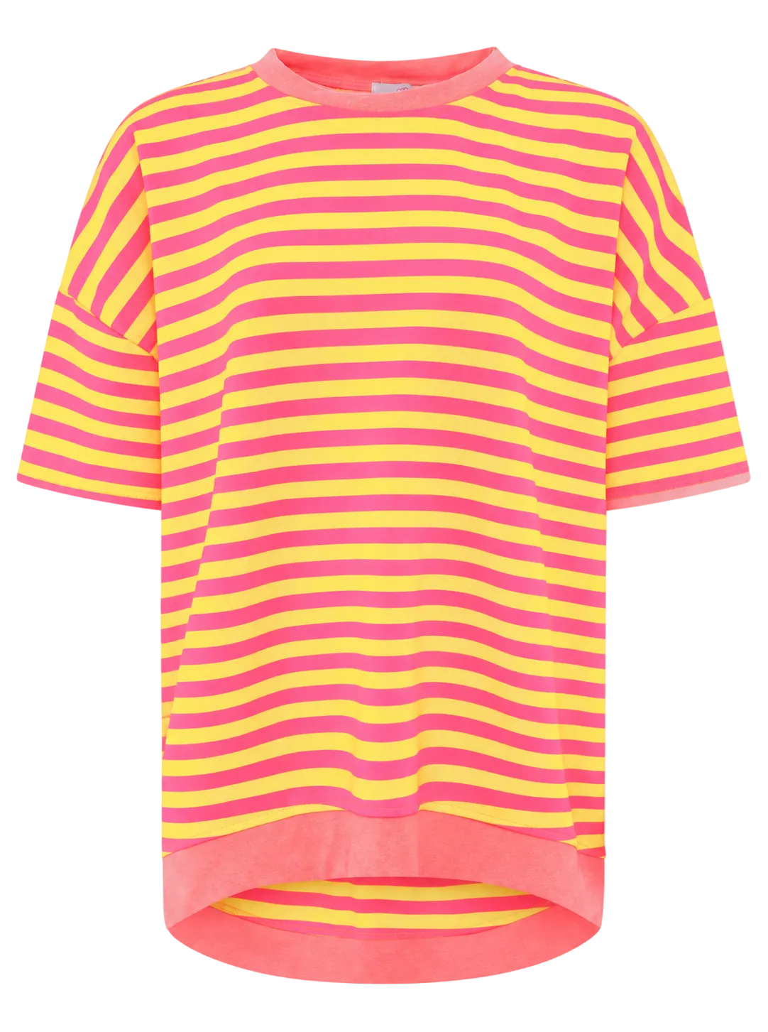 Zwillingsherz - Oversize Shirt "Neon Streifen" - Gelb/Rosa