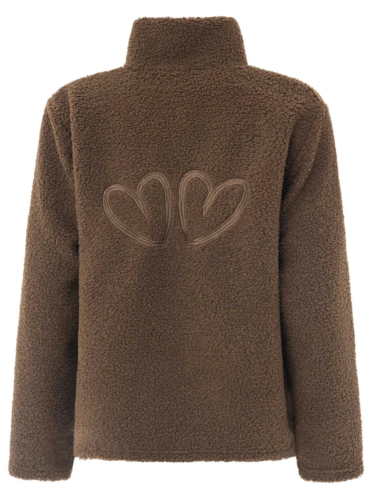 Zwillingsherz - Teddy Zipjacke "Herzen" - Braun