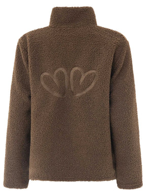 Zwillingsherz - Teddy Zipjacke "Herzen" - Braun