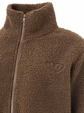 Zwillingsherz - Teddy Zipjacke "Herzen" - Braun