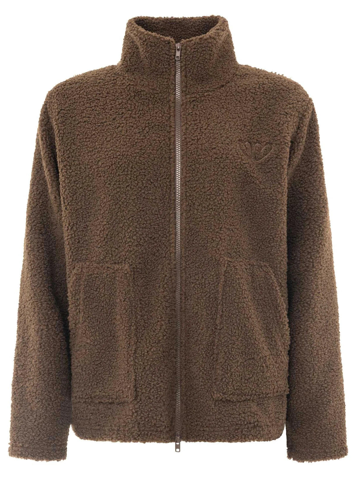 Zwillingsherz - Teddy Zipjacke "Herzen" - Braun