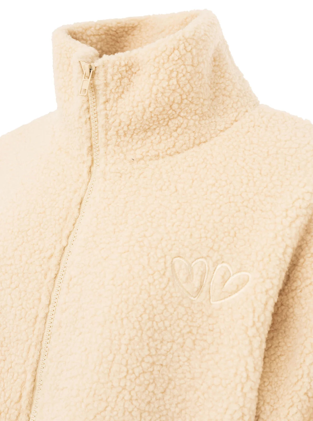 Zwillingsherz - Teddy Zipjacke "Herzen" - Beige