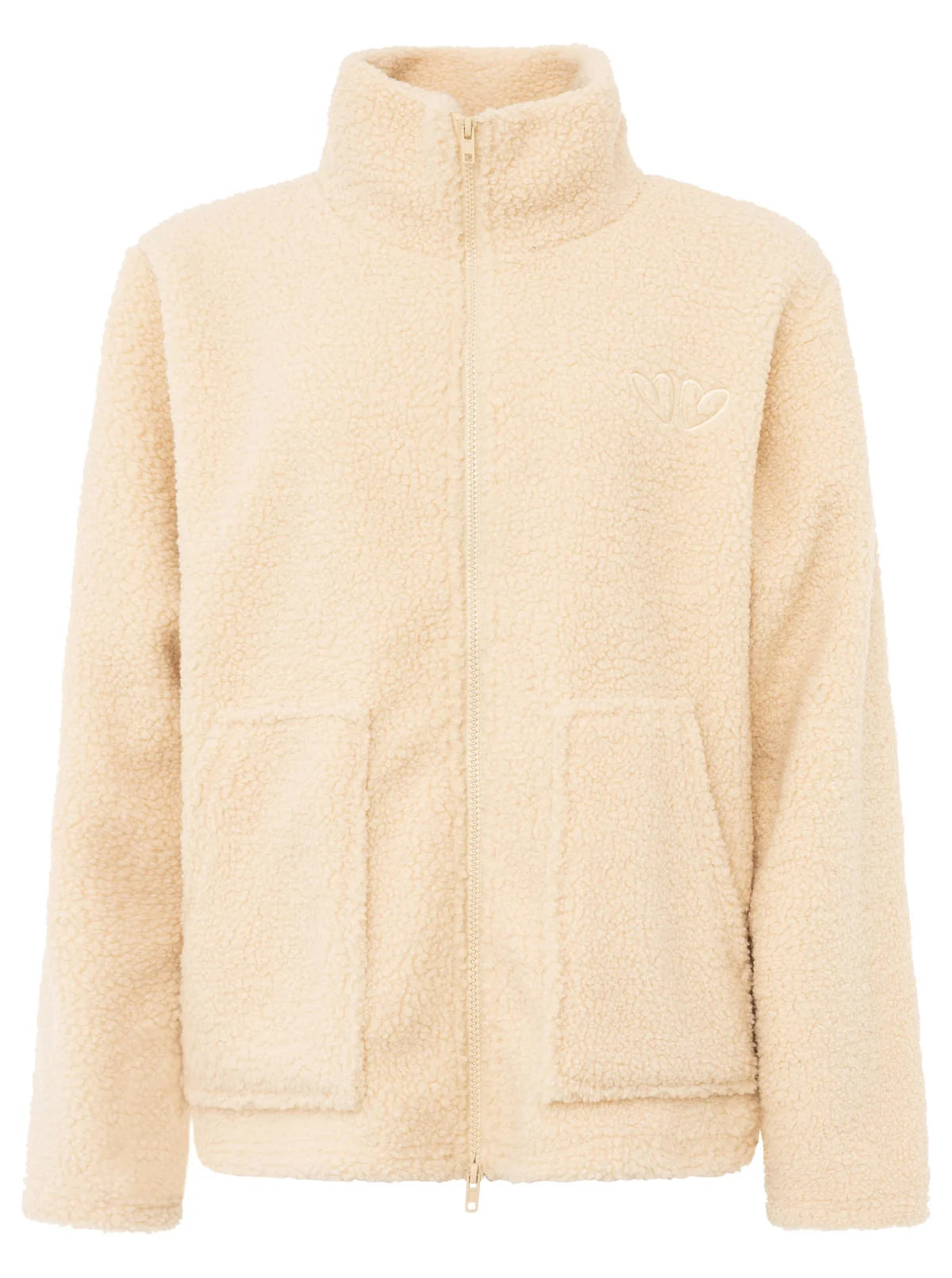 Zwillingsherz - Teddy Zipjacke "Herzen" - Beige