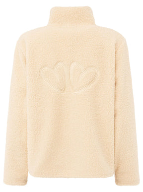 Zwillingsherz - Teddy Zipjacke "Herzen" - Beige