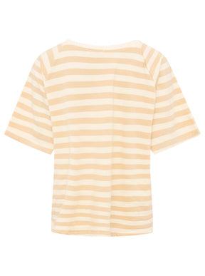 Zwillingsherz - T-Shirt "Love & Streifen" - Beige/Creme