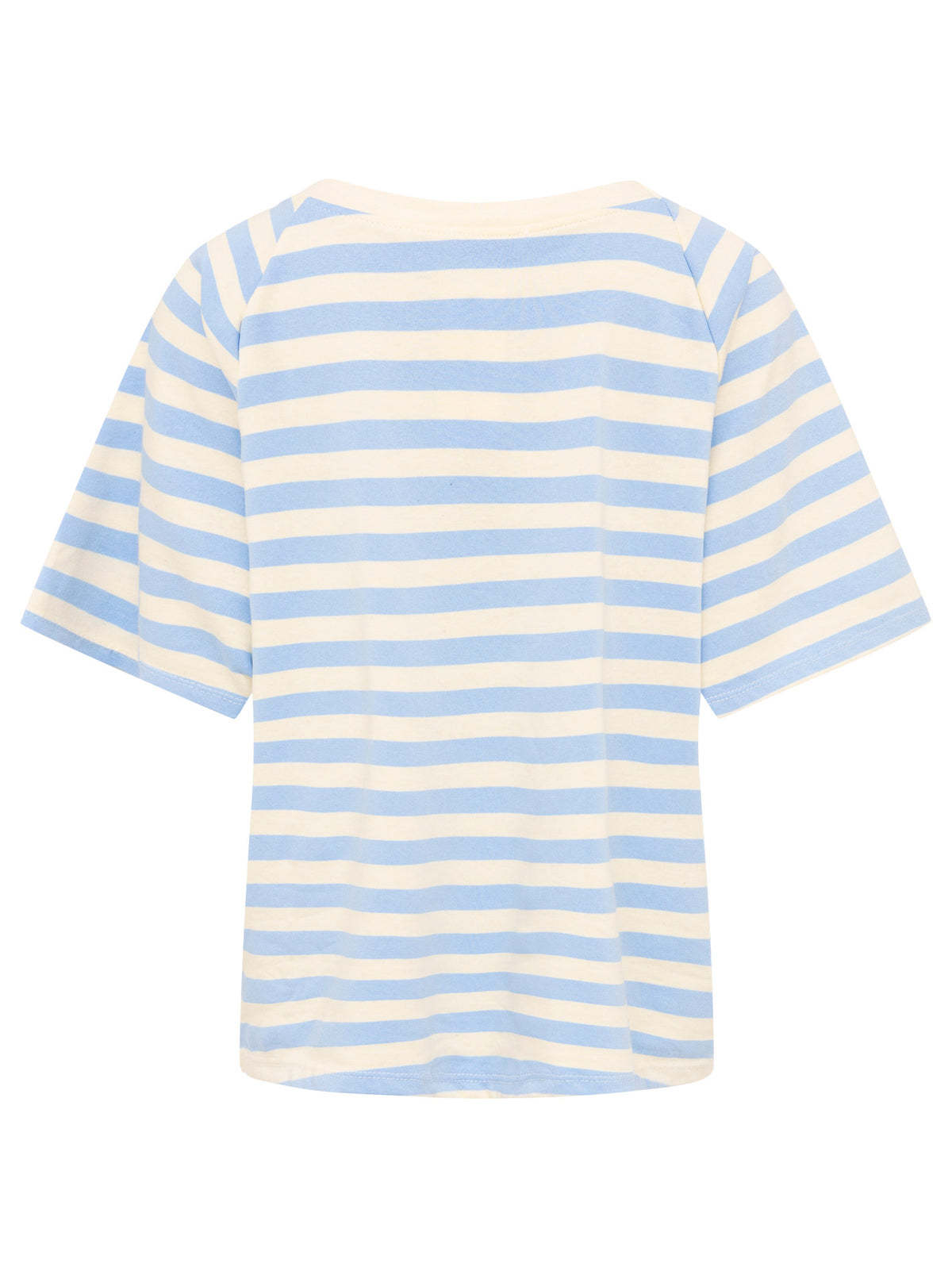 Zwillingsherz - T-Shirt "Love & Streifen" - Hellblau/Creme