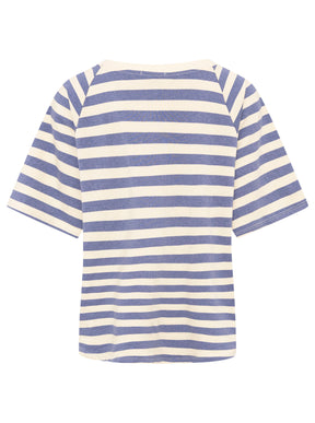 Zwillingsherz - T-Shirt "Love & Streifen" - Dunkelblau/Creme