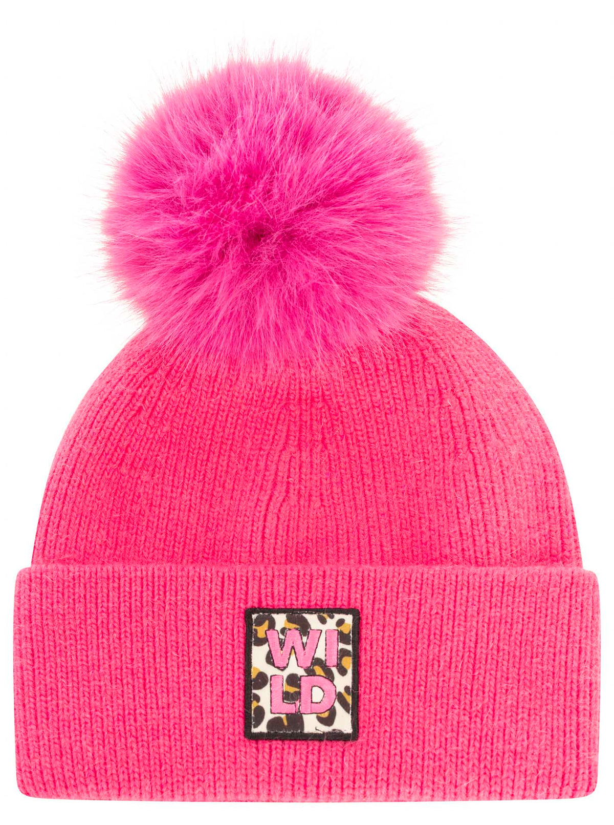 Zwillingsherz Umschlagmütze Wollmix Wild Leo Pink