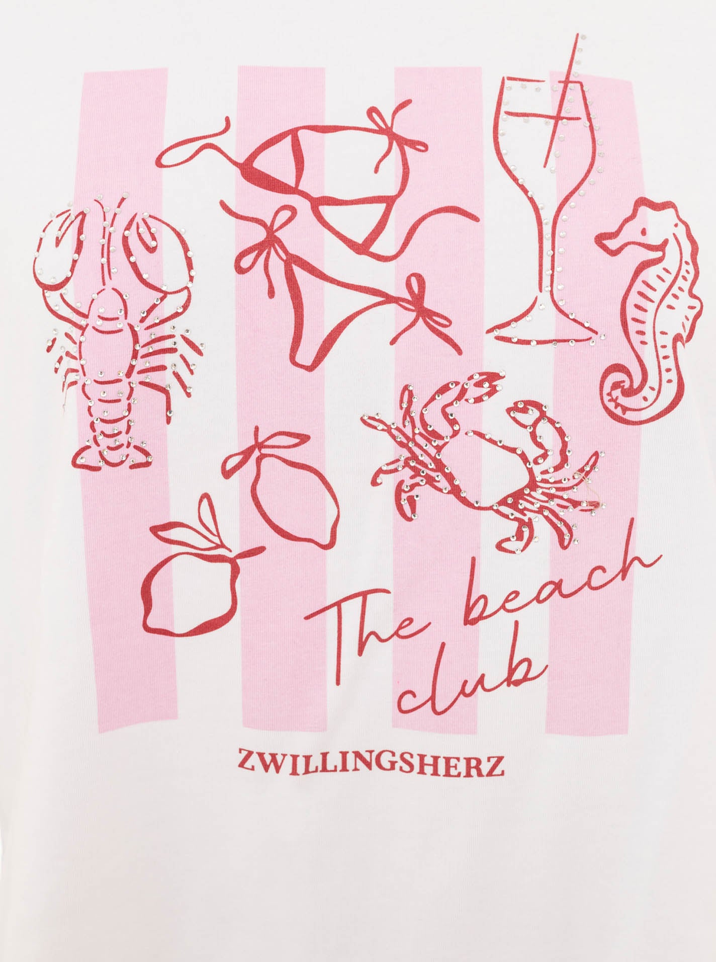 Zwillingsherz - T-Shirt "Beach Club" - Weiß