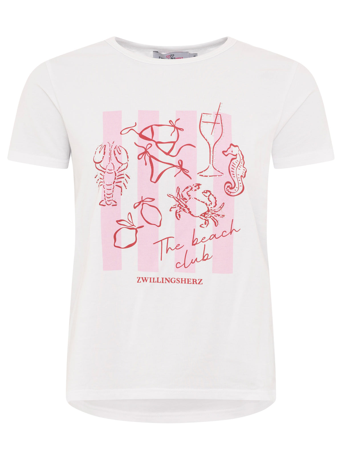 Zwillingsherz - T-Shirt "Beach Club" - Weiß
