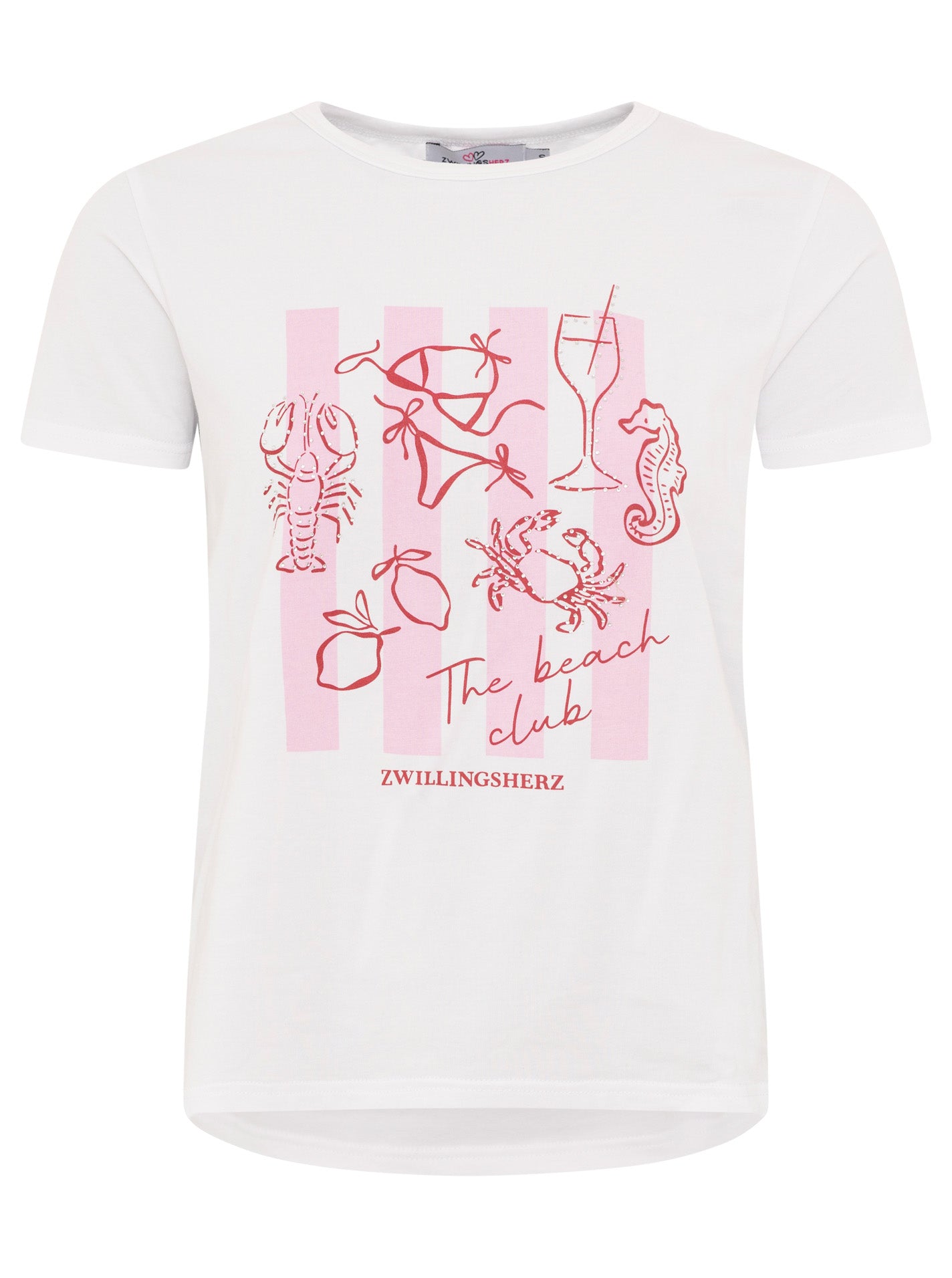 Zwillingsherz - T-Shirt "Beach Club" - Weiß