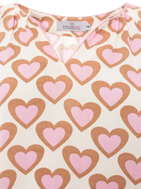 Zwillingsherz - Langarmbluse "Happy Love" - Braun