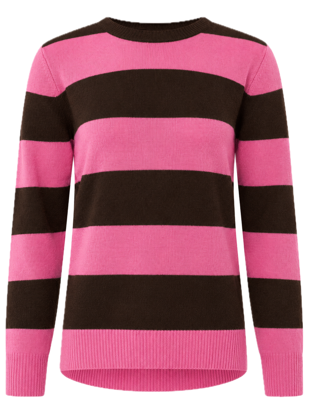 Zwillingsherz Kaschmir Pullover "Blockstreifen" (100% Cashmere) - Braun/Rosa
