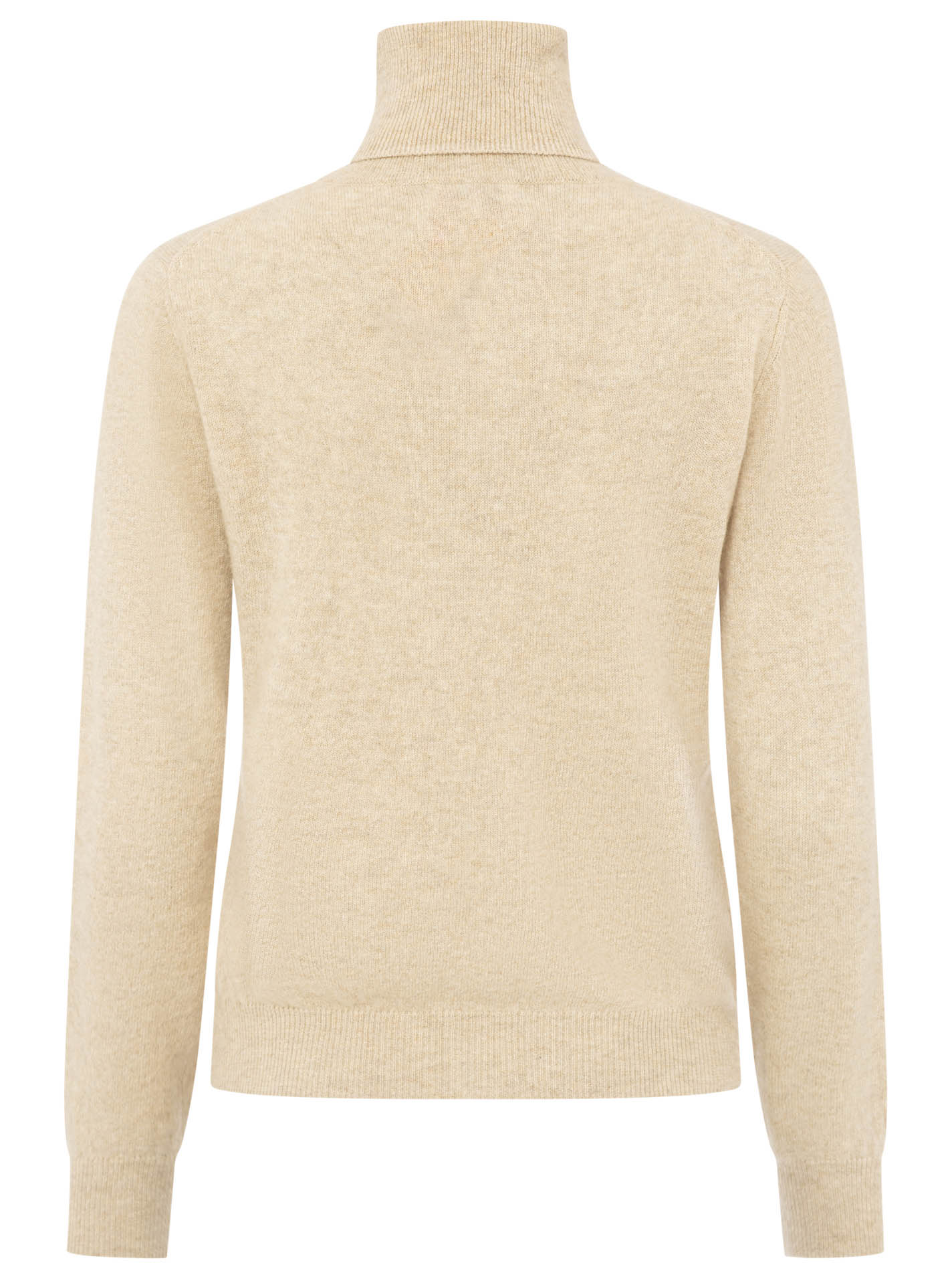 Zwillingsherz 100% Kaschmir Rollkragenpullover – Beige