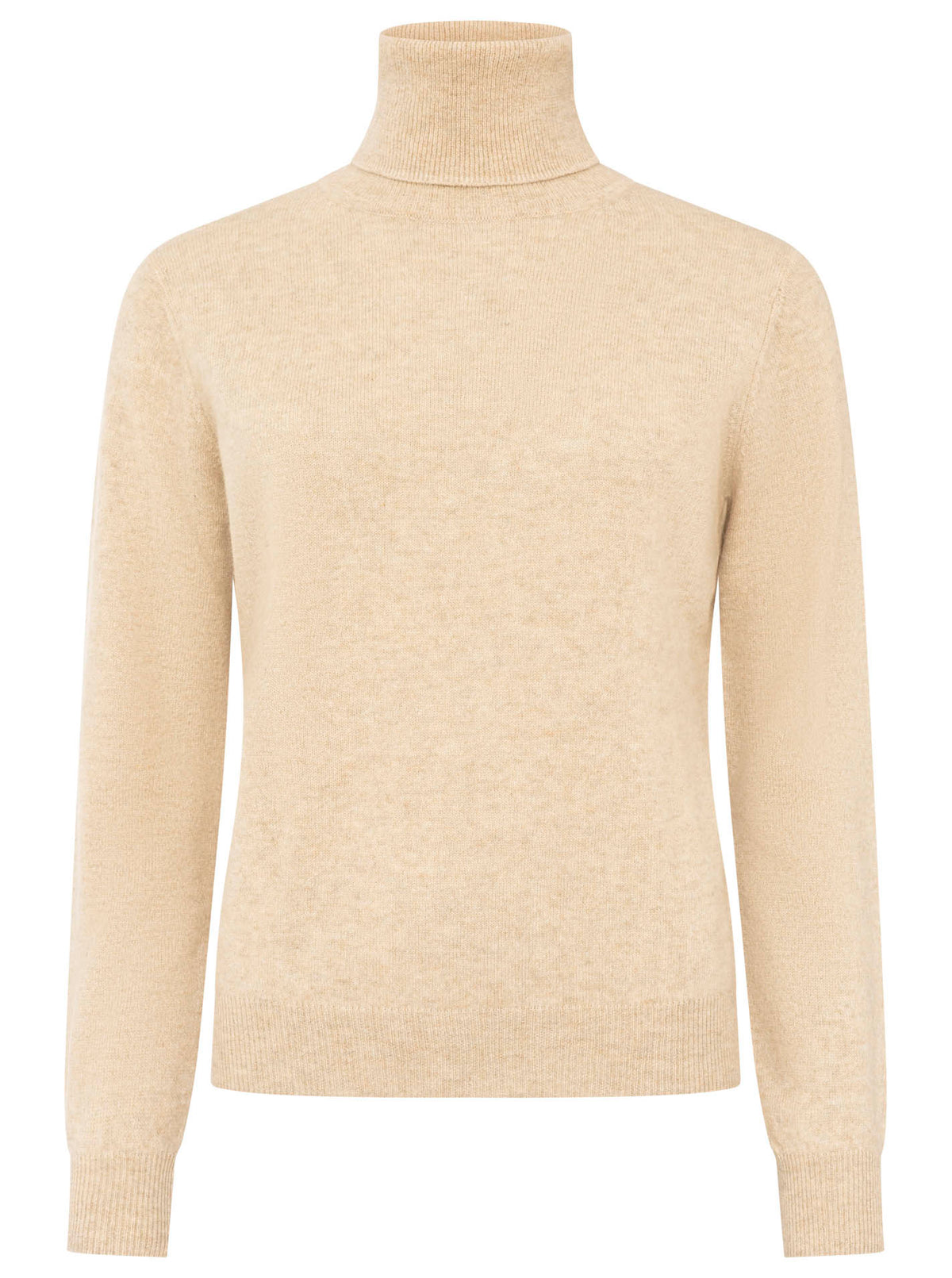 Zwillingsherz 100% Kaschmir Rollkragenpullover – Beige