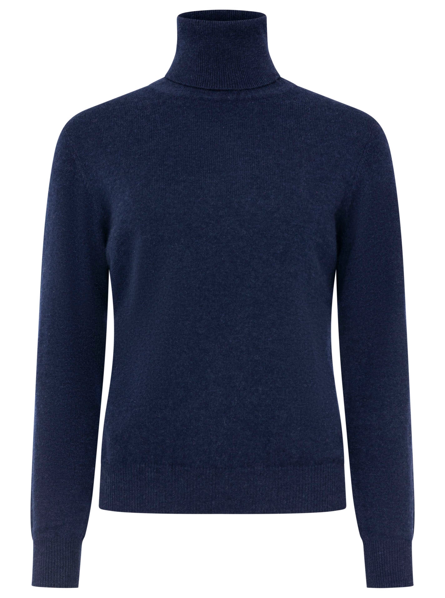 Zwillingsherz 100% Kaschmir Rollkragenpullover – Marine