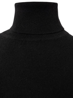Zwillingsherz 100% Kaschmir Rollkragenpullover – Schwarz