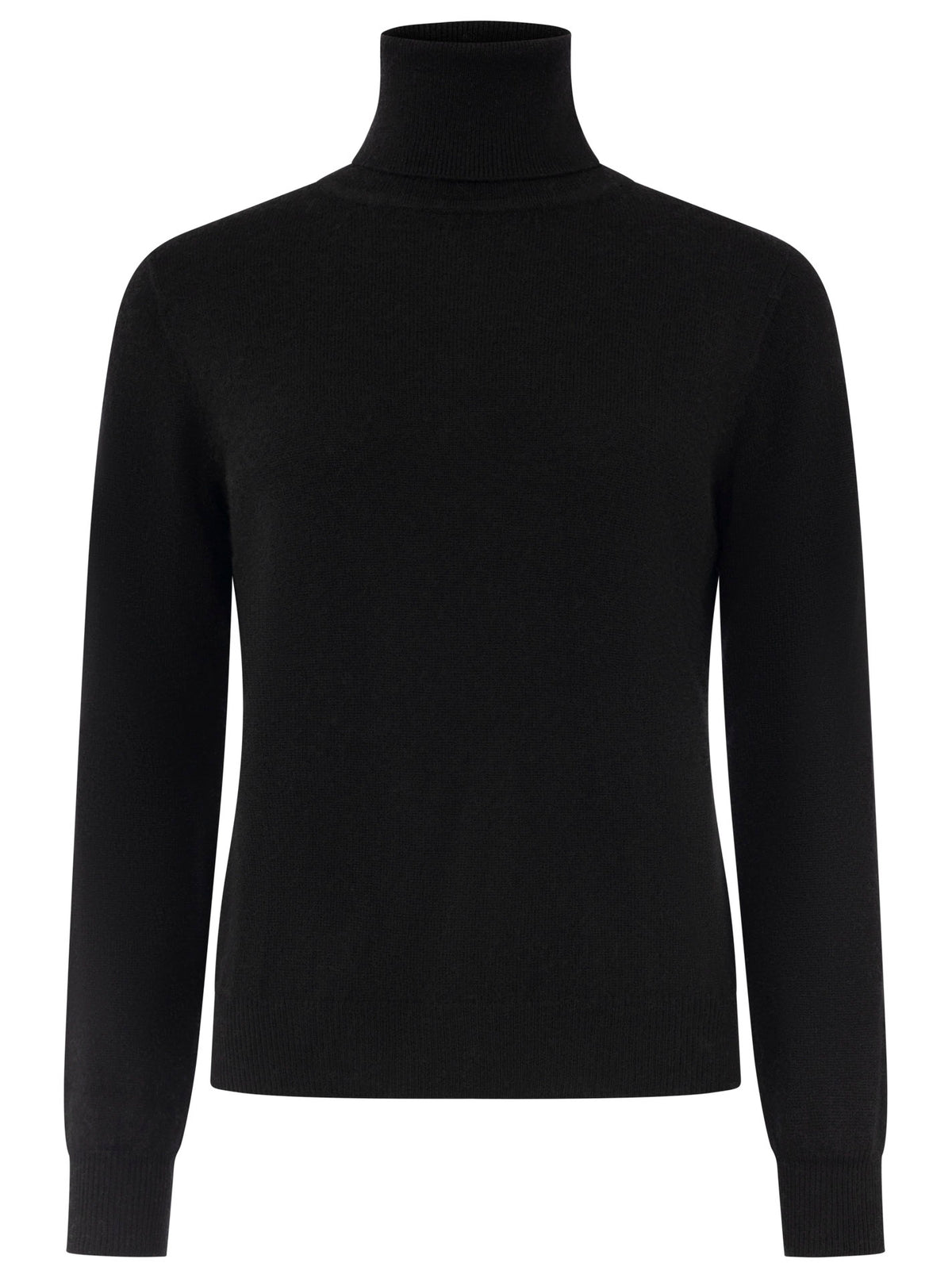 Zwillingsherz 100% Kaschmir Rollkragenpullover – Schwarz
