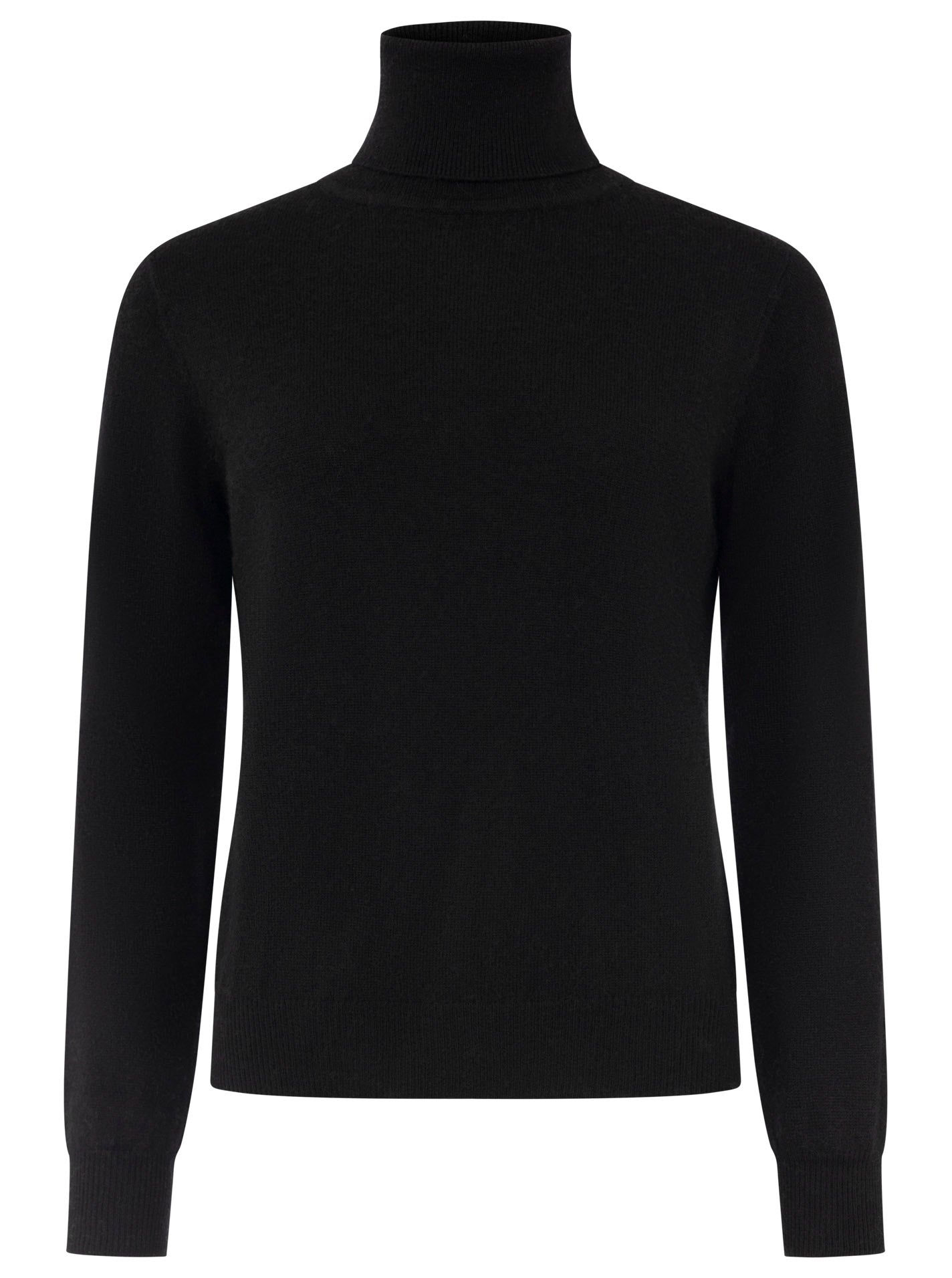 Zwillingsherz 100% Kaschmir Rollkragenpullover – Schwarz
