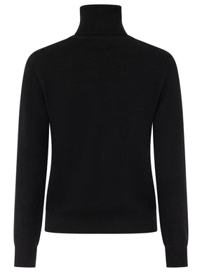 Zwillingsherz 100% Kaschmir Rollkragenpullover – Schwarz